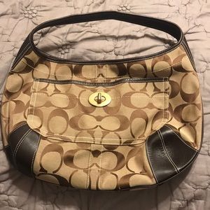 Coach Signature Canvas Handbag - Authentic